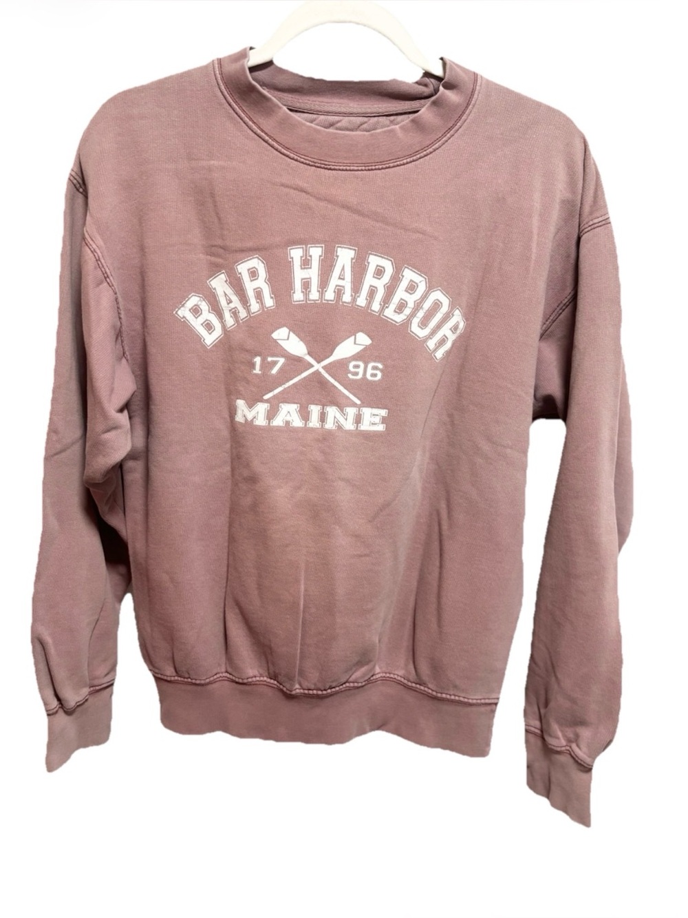Bar Harbor Maine Crewneck Sweatshirt - Dusty Rose